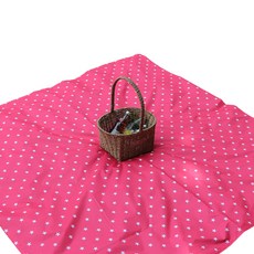 더해피 핸드메이드 양면 방수 피크닉 매트 + 가방 세트, 별 핑크