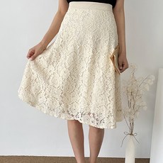 PAPERMENTS 大尺碼花朵蕾絲中長裙