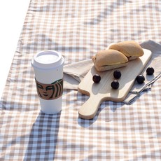 하임앤하임 粉彩格紋野餐墊, 米色