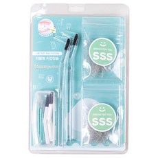 브러쉬포유 치간칫솔 원뿔 리필형 SSS 200p + 핸들 4p + 휴대용 케이스 + PLA 치간칫솔 10p 세트, 1세트