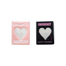 하트 콜렉트북 2단 포카 포토카드 바인더 2종 세트, COLLECT 핑크, MONMET 블랙, 64매