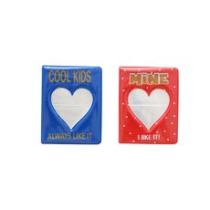 하트 콜렉트북 2단 포카 포토카드 바인더 2종 세트, COOLKIDS 블루, MINE 레드, 64매