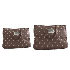 迷你圓點大尺寸棉被袋 棕色 小 + 中, 1套