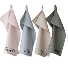 自然復古文字廚房抹布, 隨機發貨, 4個