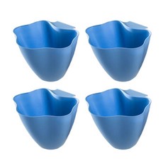 花朵形狀塑膠廚房輔助置物籃 懸掛用 4個, 藍色