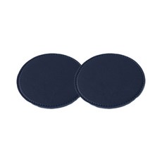 Ruby Coco 皮革防滑圓形矽膠杯墊 2入, 海軍藍