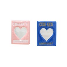 愛心收藏冊 2段式 小卡 照片卡 活頁夾 2件組, COLLECT 粉紅色, COOLKIDS 藍色, 64張