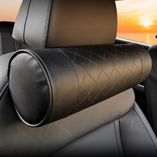 AKAN 자동차 프리미엄 와이드 목쿠션, 블랙, 2개