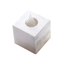 Diziti大理石正方形面紙盒 13*13*13cm, 白色的, 1個