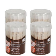 퍼펙션 신생아 엠보싱 면봉, 200개입, 4개