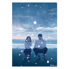 WEMODERN 海邊情侶圖案海報, 鋁銀