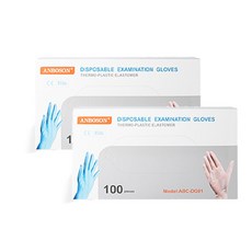 ANBOSON 一次性多用途TPE手套 白色, 2個