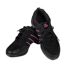 TS運動氣墊爵士舞鞋, 黑色 + 粉紅色, 255