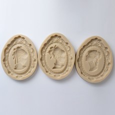 ANGLE THING 美麗仕女浮雕3件組矽膠模具, 單一顏色