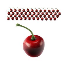 DAEHAN MALL 水果食品食物模型 概念拍攝 室內裝飾道具 50入, 紅色櫻桃