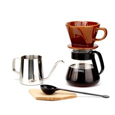 코빙 CP-01 포트 도자기 600 핸드드립 5종 세트, 혼합색상, 1세트