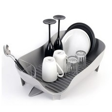 CleanArt plus Decozine Hippo 碗盤瀝水架, 淺灰色, 1個