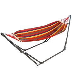 바든 가정용 아웃도어 접이식 다용도 해먹 대형, 레드