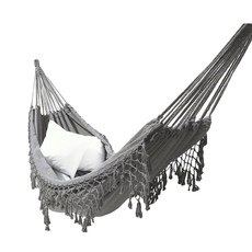 JINHO 마크라메 태슬 해먹, 그레이