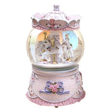 뭉뭉白雲旋轉木馬珍珠玫瑰音樂盒, 粉紅色, 1個
