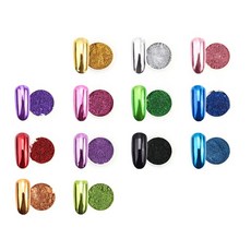 美甲銀材質可水洗魔鏡粉13款套組, 混色, 1個