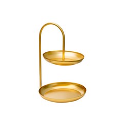 復古雙層不鏽鋼托盤, 金色, 1個