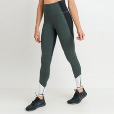 Momob 女式高腰三斜拼色全緊身褲