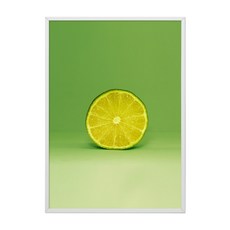 WEMODERN 水果風水室內裝飾普普藝術海報 萊姆冰沙, 鋁製白色