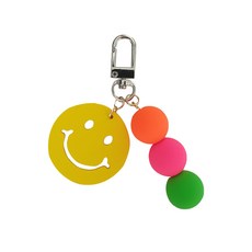 Adriel 微笑 AirPods Galaxy Buds 鑰匙圈, 黃色, 1個