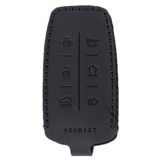 VENDICT Genesis GV70/GV80/G80 智慧鑰匙皮革保護套 6鍵, 經典黑, Genesis 6鍵款