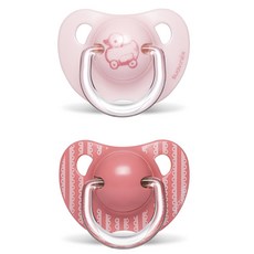 suavinex Toy Evolution系列 安撫奶嘴, 6個月以上, 粉色鴨子款, 2入