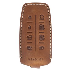 VENDICT Genesis 智慧鑰匙皮革保護套 8鍵, 復古棕, Genesis 8鍵款