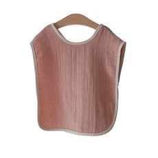 우쭈쭈 이유식용 넓은 거즈면 조끼 미니 턱받이, 핑크, 1개, 1매