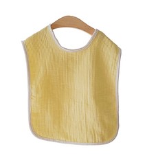 우쭈쭈 이유식용 넓은 거즈면 조끼 미니 턱받이, 레몬, 1개, 1매