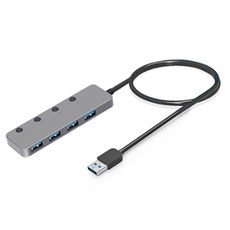 [쿠팡수입] 만듦 4포트 USB 3.1 Gen1 허브 스위치 메탈 1.2m PEC-HS080-120, 혼합색상, 1개