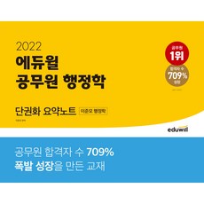 2022 에듀윌 공무원 행정학 단권화 요약노트 이준모 행정학