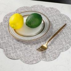 造型防水桌墊 2入, 銀, 38 x 38 厘米