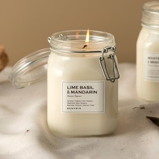 香氛大豆蠟燭 1000ml, 1個, 青檸羅勒和普通話