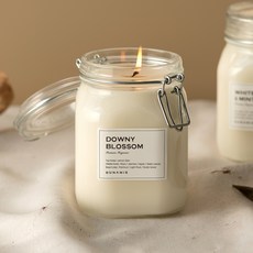 Dunamis 無菸棉燈芯大豆蠟燭 1000ml, 1個, 霜花