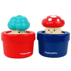 happy play 花盆淋浴噴頭 2 件套, 西蘭花紅，蘑菇海軍藍