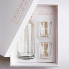 心形酒瓶 + 玻璃杯我愛你 + 謝謝套組, 1套, 酒瓶+2杯