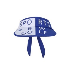 Ferra US 女士高爾夫刻字半色太陽帽 HABU3012M1, 藍色