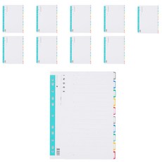 Munhwa Filing System PP指數10分類文件, 10個, 白色