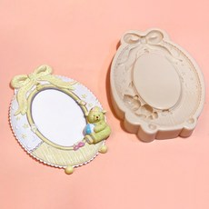 泰迪熊蝴蝶結相框矽膠模具, 單一顏色
