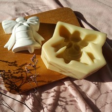 AngleThing 1格聖誕絲帶鈴鐺造型矽膠模具, 單色