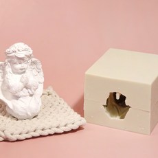 AngleThing 祈禱天使戴花環1件雙面立體矽膠模具, 單色