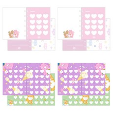 Care Bear 迷你 6 孔補充裝鑲嵌 D 嬰兒愛心便箋 2p + 月愛流行 2p, 16張