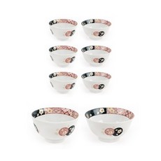 O'chairs 紫色櫻花陶瓷碗 4人份組合, 混色, 大碗 8入