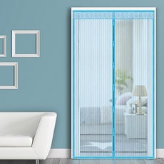 玄關門圓形磁鐵網 藍色, 1個