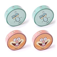 lucalab 海綿寶寶角色大臉紙膠帶2款組, 發牢騷，松鼠, 1套